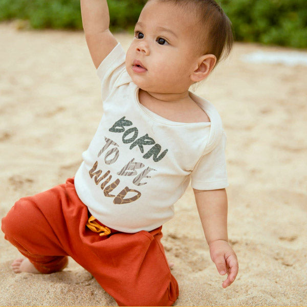 Finn and Emma Organic Short Sleeve Bodysuit - Born to be Wild