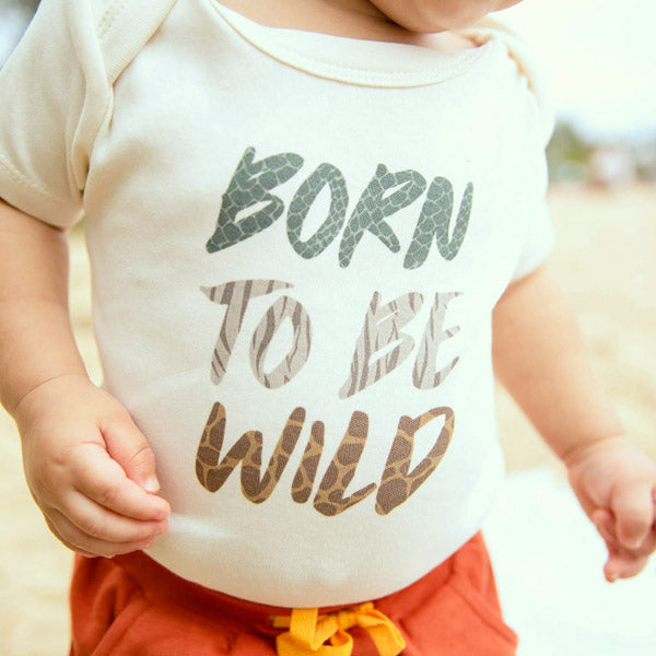 Finn and Emma Organic Short Sleeve Bodysuit - Born to be Wild