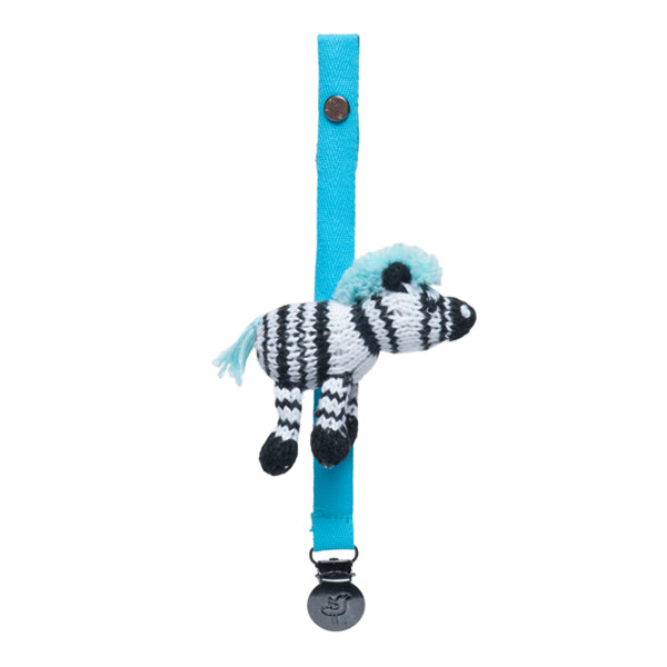 Finn and Emma Organic Cotton Pacifier Holder - Daisy the Zebra