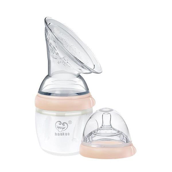 Haakaa Gen 3 Silicone Breast Pump and Bottle Set - Peach