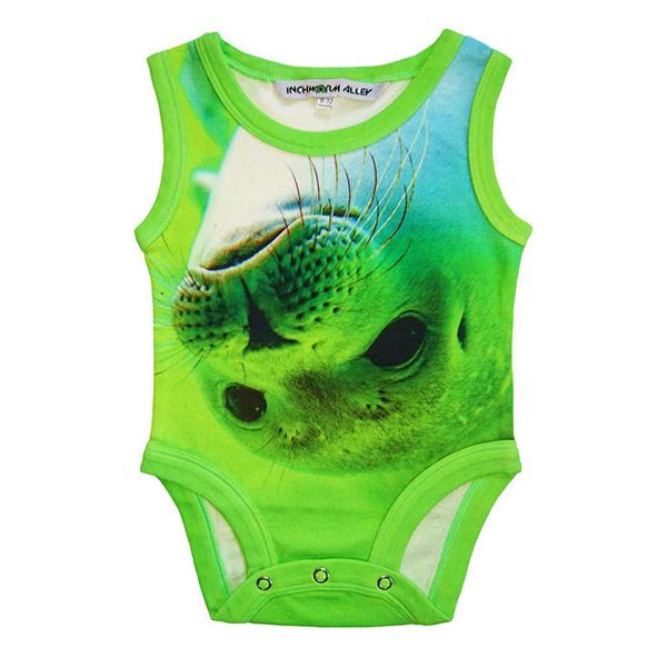 Inchworm Alley Organic Tank Bodysuit - Seal