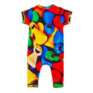 Inchworm Alley Organic Full Leg Romper - Game Pieces