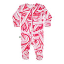 Inchworm Alley Organic Footie - Candy Canes