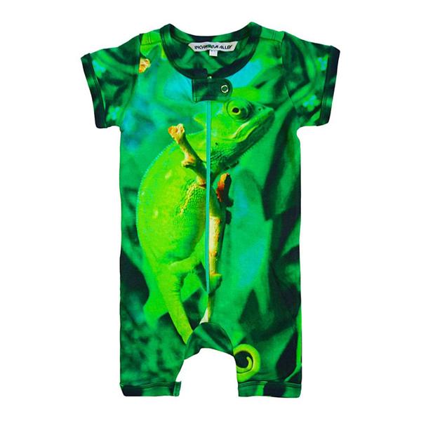 Inchworm Alley Organic Short Romper - Chameleon