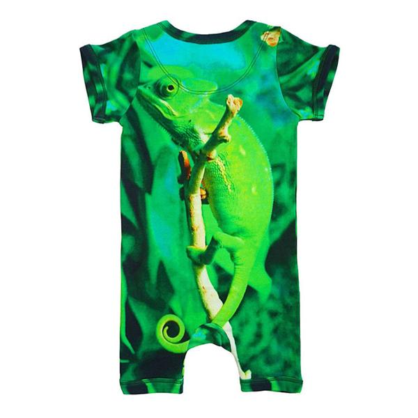 Inchworm Alley Organic Short Romper - Chameleon