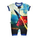 Inchworm Alley Organic Short Romper - F16 Fighter Jet