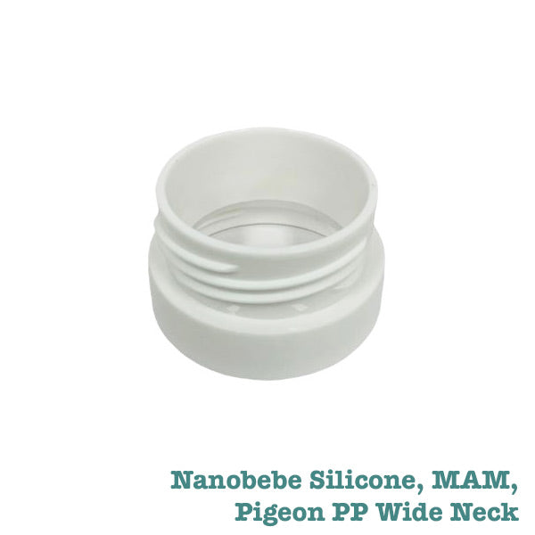 Jiffi Wide Neck Bottle Adaptor - Nanobebe Silicone, MAM, Pigeon PP Wide Neck