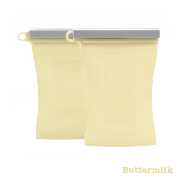 Junobie Reusable Silicone Breastmilk Storage Bags - 2pk - Buttermilk