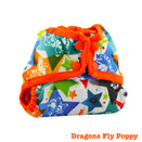 Kanga Care Print Rumparooz Newborn Cloth Nappy Cover - Dragons Fly Poppy