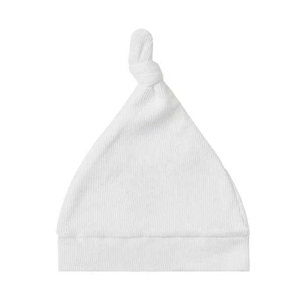 Snuggle Hunny Kids Ribbed Knotted Beanie - Milk