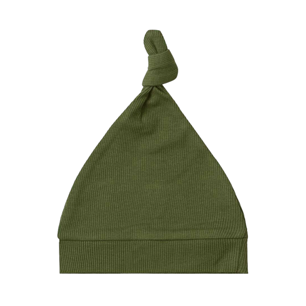 Snuggle Hunny Kids Ribbed Knotted Beanie - Olive