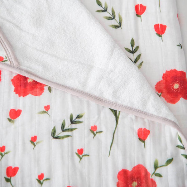 Little Unicorn Hooded Towel and Washcloth - Summer Poppy