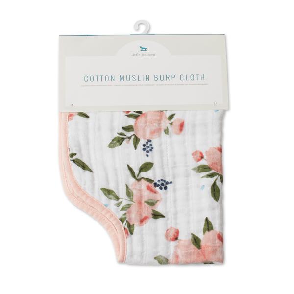 Little Unicorn Muslin Burp Cloth - Watercolour Roses