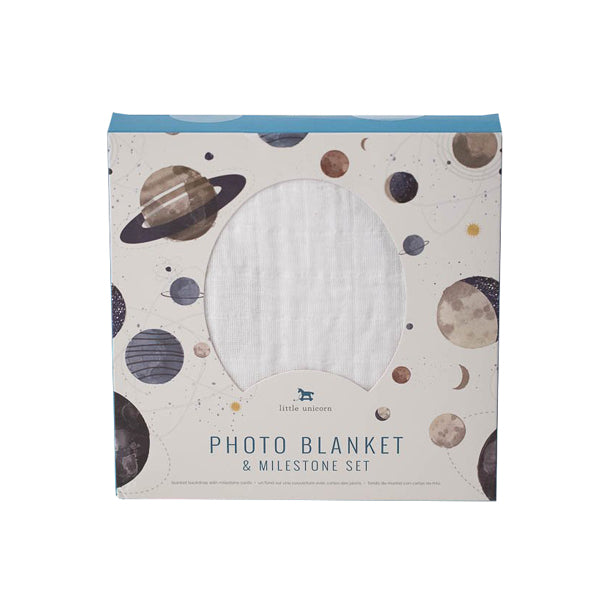 Little Unicorn Cotton Muslin Photo Blanket - Planetary