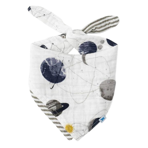 Little Unicorn Reversible Muslin Bandana Bib - Planetary