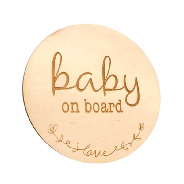 One.Chew.Three Wooden Milestone Plaque - Baby on Board