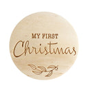 One.Chew.Three Wooden Milestone Plaque - My First Christmas