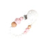 One.Chew.Three Silicone Dummy Holder Clip - Scandi White/Pink