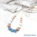 One.Chew.Three Poppy Silicone Necklace - Powder Blue