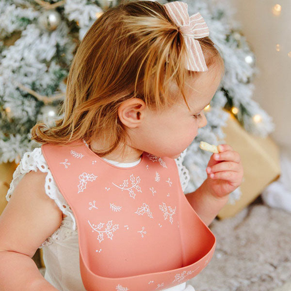 One.Chew.Three Silicone Catch Bib and Spoon Set - Spice