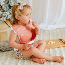 One.Chew.Three Silicone Catch Bib and Spoon Set - Spice