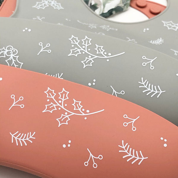 One.Chew.Three Silicone Catch Bib and Spoon Set - Spice