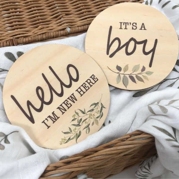 One.Chew.Three Wooden Colour Print Milestone Plaque - 1pk