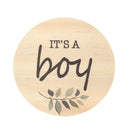 One.Chew.Three Wooden Colour Print Milestone Plaque - 1pk - It's a Boy