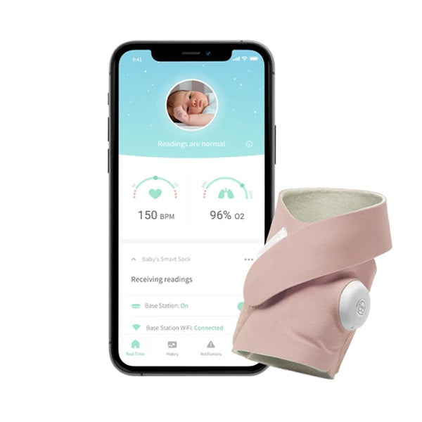 Owlet Smart Sock 3 Baby Health and Oxygen Monitor - Dusty Rose