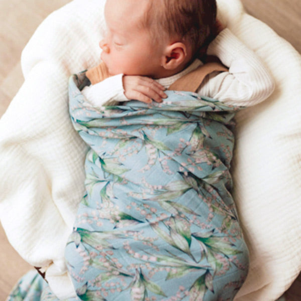 Pop Ya Tot Organic Cotton Swaddle Wrap - Lily of the Valley