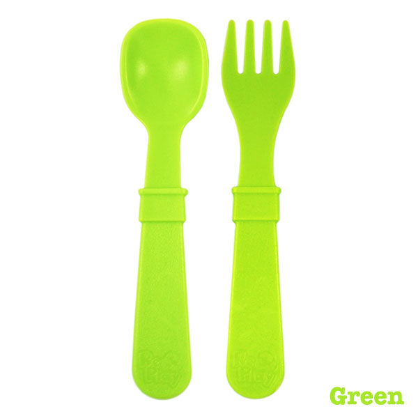 Re-Play Recycled Fork and Spoon - Green