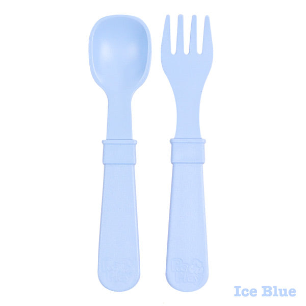 Re-Play Recycled Fork and Spoon Set - Naturals Collection - Ice Blue