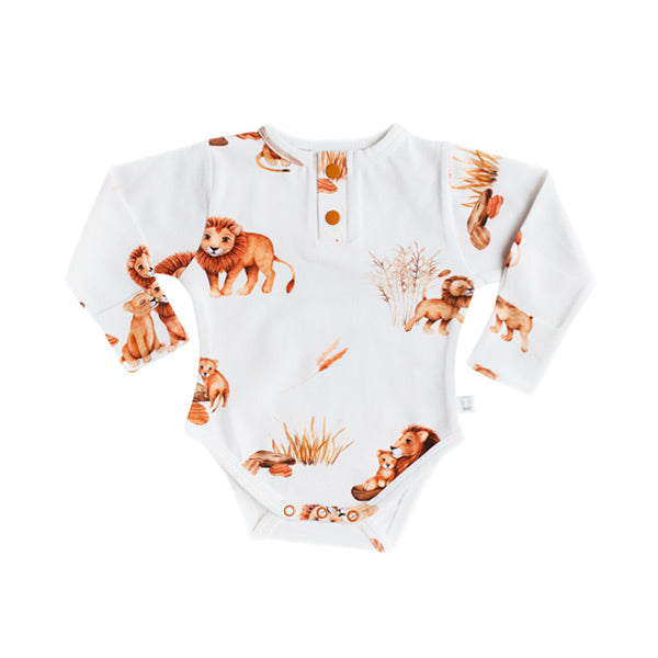 Snuggle Hunny Kids Long Sleeve Bodysuit - Lion