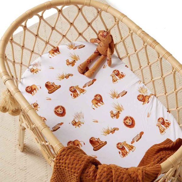 Snuggle Hunny Kids Fitted Bassinet Sheet and Change Pad Cover - Lion