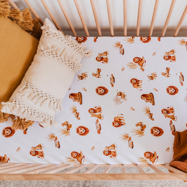 Snuggle Hunny Kids Fitted Cot Sheet - Lion