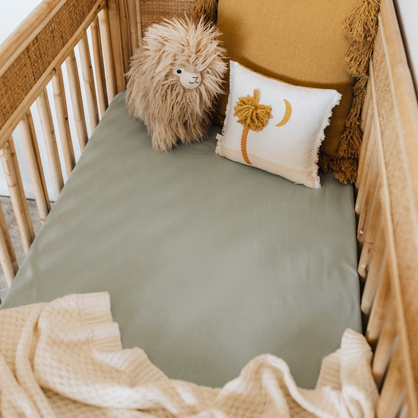 Snuggle Hunny Kids Fitted Cot Sheet - Sage