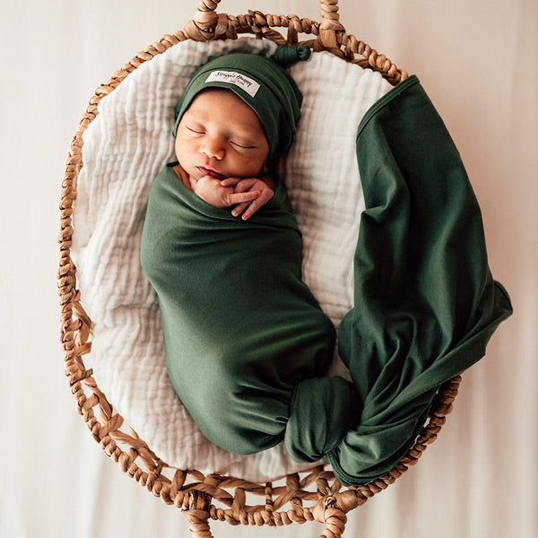 Snuggle Hunny Kids Jersey Wrap with Matching Headwear - Olive