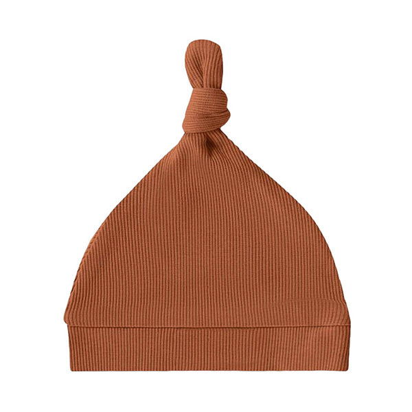 Snuggle Hunny Kids Ribbed Knotted Beanie - Biscuit Organic