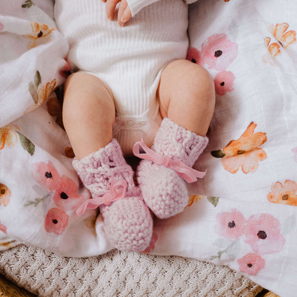 Snuggle Hunny Kids Merino Wool Bonnet and Booties - Pink