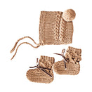 Snuggle Hunny Kids Merino Wool Bonnet and Booties - Fawn