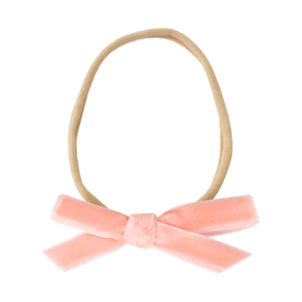 Snuggle Hunny Kids Petite Velvet Bow - Coral