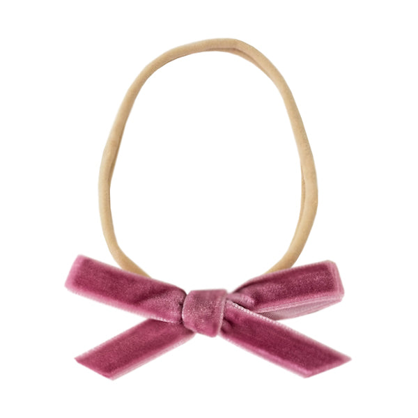 Snuggle Hunny Kids Petite Velvet Bow - Mauve