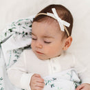 Snuggle Hunny Kids Petite Velvet Bow - White