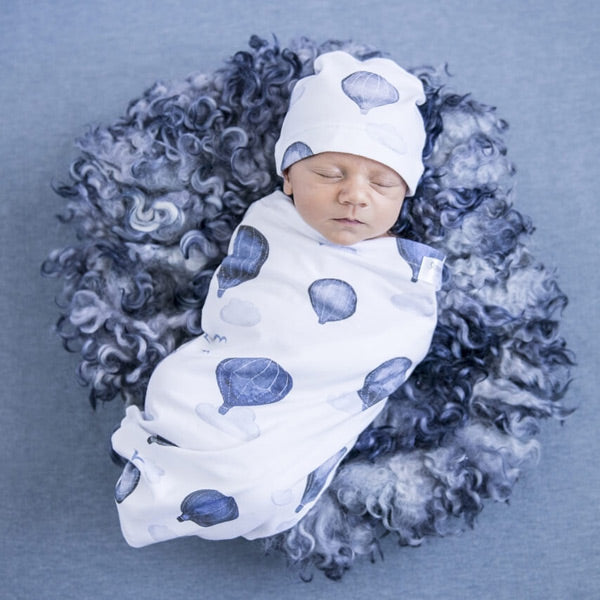 Snuggle Hunny Kids Snuggle Swaddle Sack with Matching Headwear - Cloud Chaser