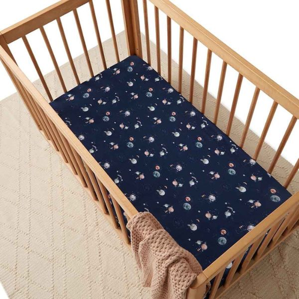 Snuggle Hunny Fitted Cot Sheet - Milky Way