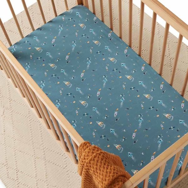 Snuggle Hunny Fitted Cot Sheet - Rocket Organic