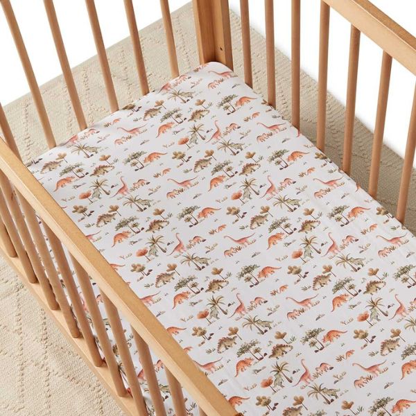 Snuggle Hunny Kids Fitted Cot Sheet - Dino