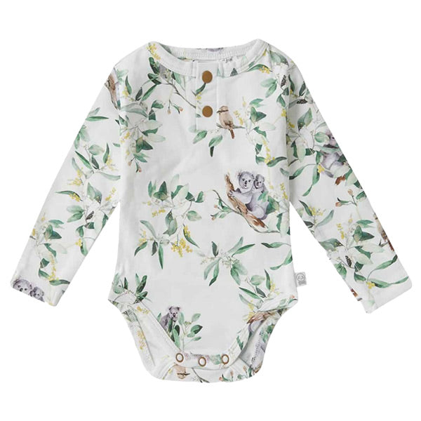 Snuggle Hunny Kids Long Sleeve Bodysuit - Eucalypt Organic