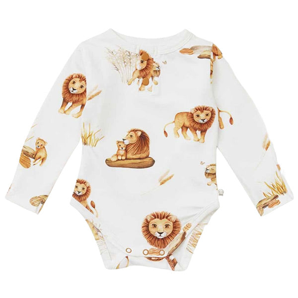Snuggle Hunny Kids Long Sleeve Bodysuit - Lion Organic