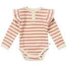Snuggle Hunny Kids Long Sleeve Bodysuit - Rose Stripe Organic
